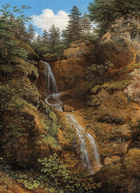 A Mountain Stream Poster Print by Eduard von Moro