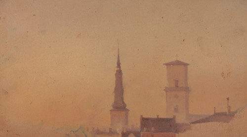 The Sand Box at the Stormbro Bridge with Thorvaldsen‚Äôs Museum in the Background  Poster Print by Vilhelm Petersen