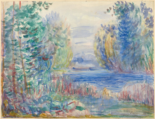 River Landscape  Poster Print by Pierre-Auguste Renoir