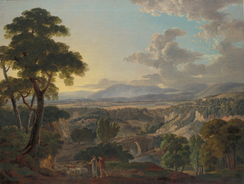 Italian Landscape with Shepherds Poster Print by Peter Birmann