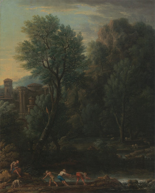 Classical Landscape  Poster Print by John Wootton