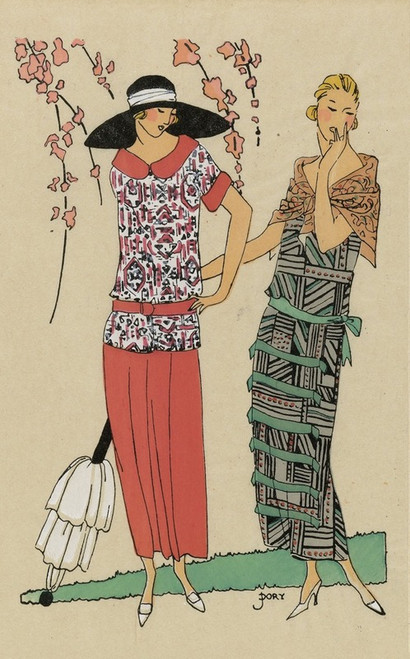 DEUX AMIES. ‚Äì Deux robes simples‚Ä¶ Poster Print by J. Dory