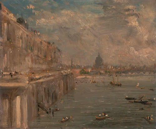 Somerset House Terrace from Waterloo Bridge  Poster Print by John Constable