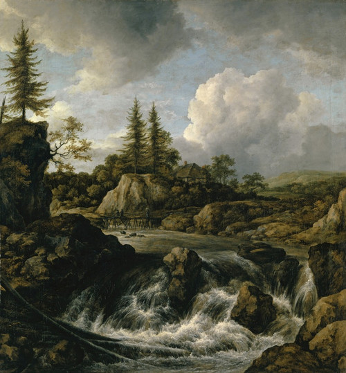 Landscape with Waterfall  Poster Print by Jacob van Ruisdael