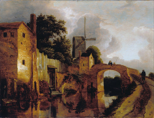 Canal with Bridge Poster Print by Jacob van Ruisdael