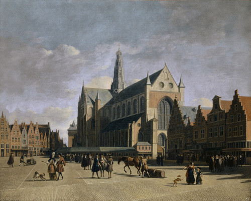 The Market Place in Haarlem  Poster Print by Gerrit Adriaensz. Berckheyde