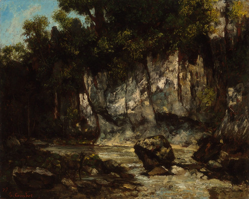 Landscape with stag  Poster Print by Gustave Courbet