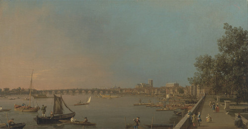 The Thames from the Terrace of Somerset House, Looking toward Westminster Poster Print by Canaletto