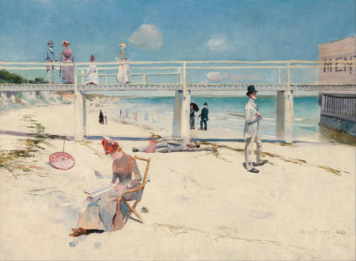 A holiday at Mentone  Poster Print by Charles Conder