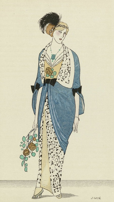 Manteau du soir en Satin bleu  Poster Print by Anonymous