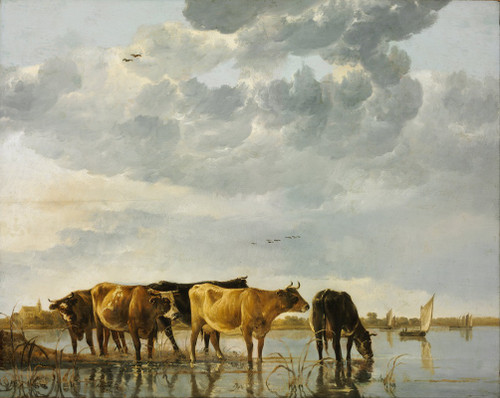 Cows in a River Poster Print by Aelbert Cuyp