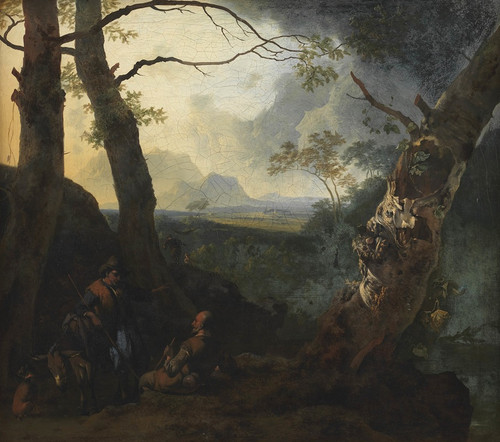 Southern Landscape with Herdsmen  Poster Print by Adam Pynacker