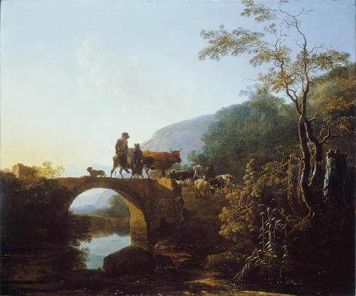 Bridge in an Italian Landscape Poster Print by Adam Pynacker