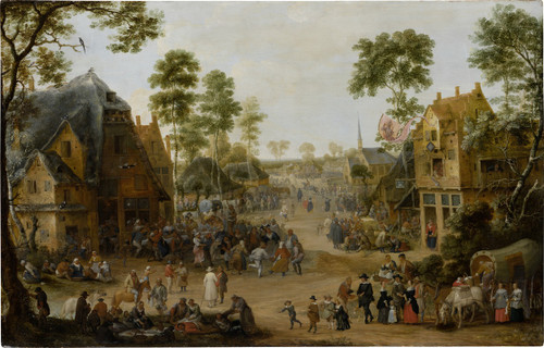 Village Church Festival  Poster Print by Adriaen van Stalbemt