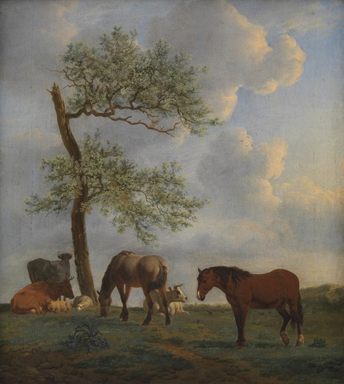 Pasture with Horses and Cattle  Poster Print by Adriaen van de Velde