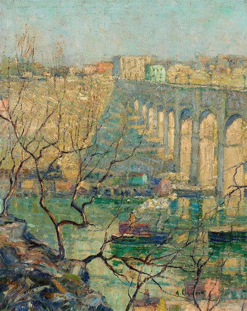 View of the Bridge Poster Print by Ernest Lawson