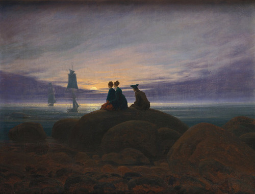Moonrise over the Sea  Poster Print by Caspar David Friedrich