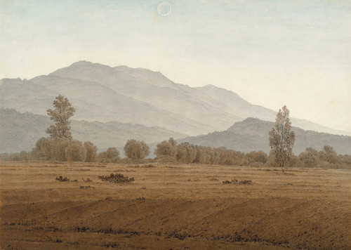 Neumond √ºber dem Riesengebirge Poster Print by Caspar David Friedrich