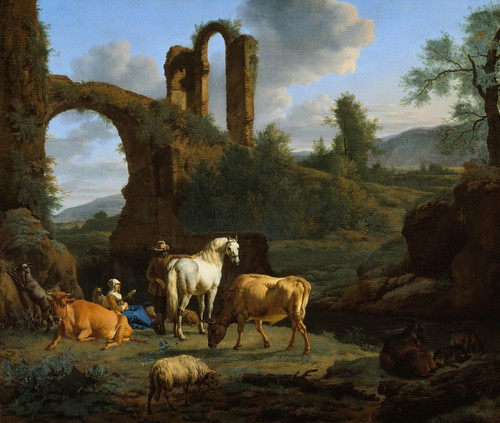 Pastoral Landscape with Ruins  Poster Print by Adriaen van de Velde