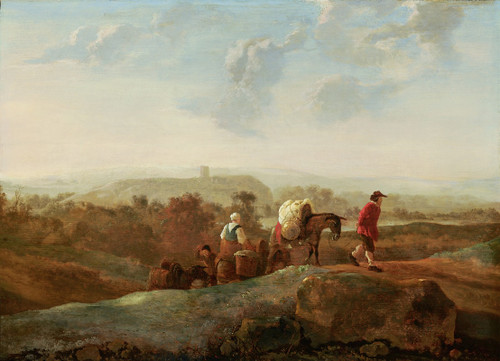 Migrating Peasants in a Southern Landscape Poster Print by Aelbert Cuyp