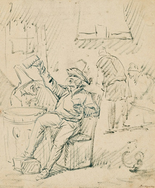 A tavern scene Poster Print by Egbert Van Heermskerck