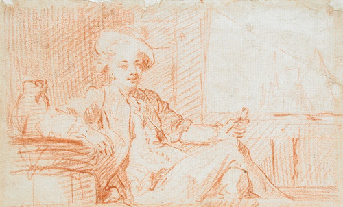 Man Holding a Rose Bud  Poster Print by Anonymous