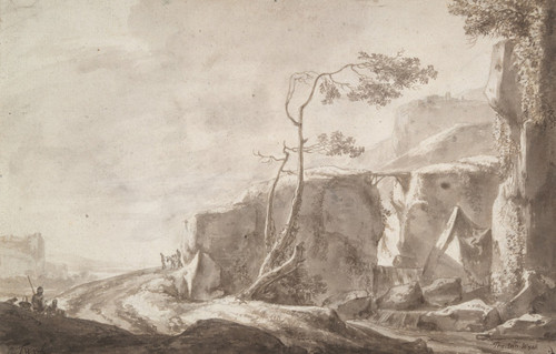 Rocky Landscape with a Stream Poster Print by Thomas Wijck