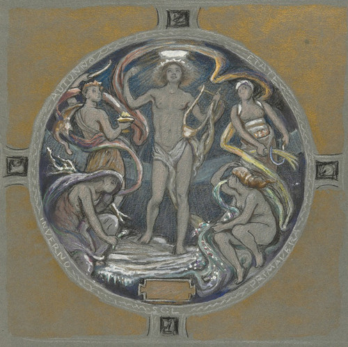 Apollo and the Four Seasons  Poster Print by Elihu Vedder
