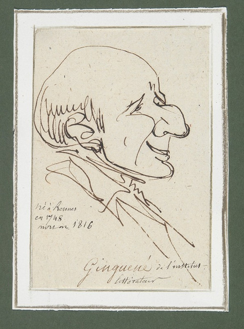 Caricature of Pierre-Louis Ginguene Poster Print by Fran√É¬ßois-Andr√É¬© Vincent