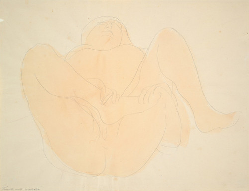 Reclining Female Nude Poster Print by Auguste Rodin