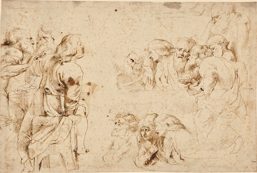 Three Groups of Apostles in a Last Supper  Poster Print by Peter Paul Rubens
