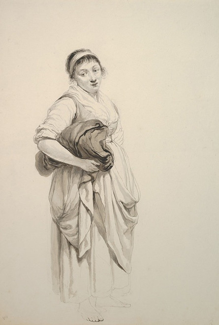 A Standing Young Washerwoman  Poster Print by Jacob van Strij
