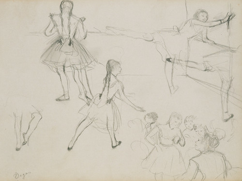 Ballet Dancers Rehearsing  Poster Print by Edgar Degas