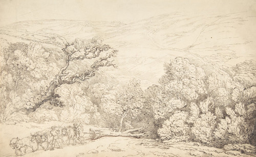 Landscape with Oxen and Felled Tree  Poster Print by Thomas Rowlandson
