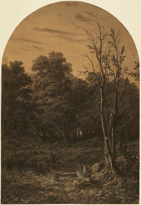 Forest Landscape near a Pond  Poster Print by Adolphe Appian