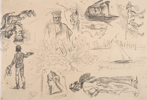 Une Soir√É¬©e Anseremme  Poster Print by F√É¬©licien Rops