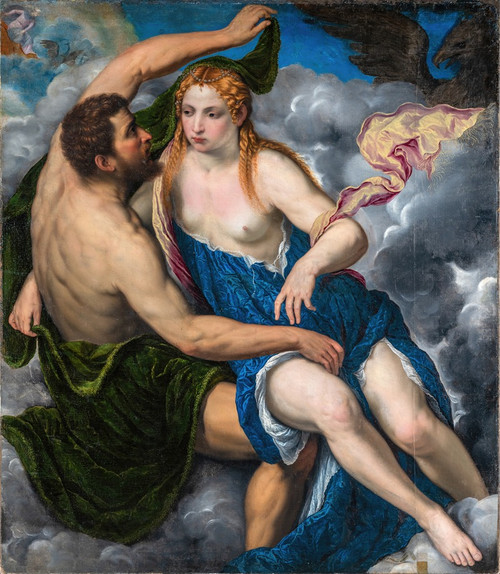 Jupiter and Io  Poster Print by Paris Bordone