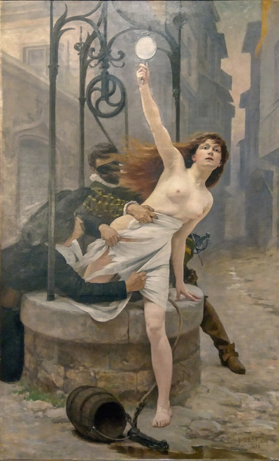Truth coming out of the Well  Poster Print by Edouard Bernard Debat-Ponsan