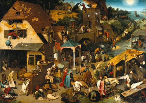 Netherlandish Proverbs  Poster Print by Pieter Bruegel The Elder