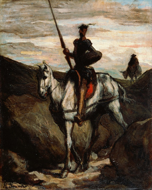 Don Quixote in the Mountains  Poster Print by Honor√É¬© Daumier