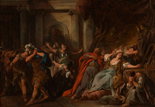 Cr√É¬©√É¬ºse consum√É¬©e par la robe empoisonn√É¬©e  Poster Print by Jean-Fran√É¬ßois de Troy