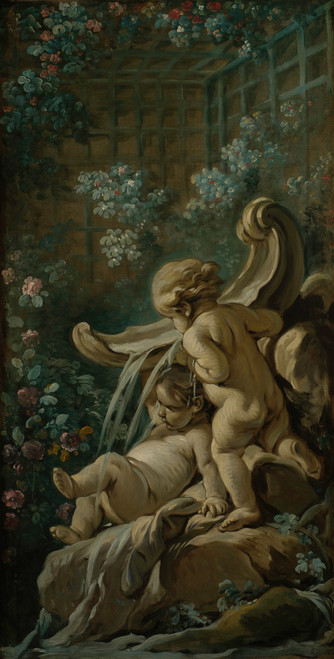 Fontaine avec deux amours dont lŒì√á√ñun est couch‚îú‚åê  Poster Print by Fran‚îú¬∫ois Boucher