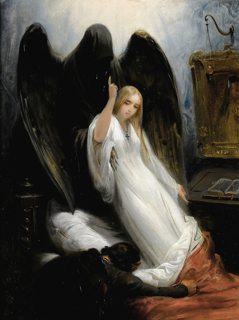 Death And The Maiden  Poster Print by Horace Vernet