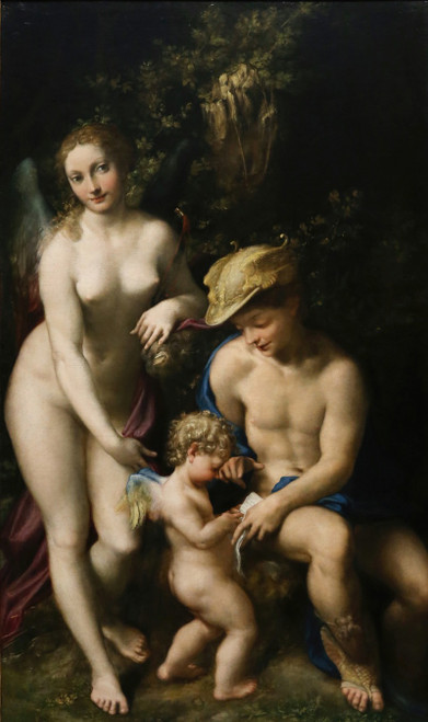 Education of Cupid  Poster Print by Correggio