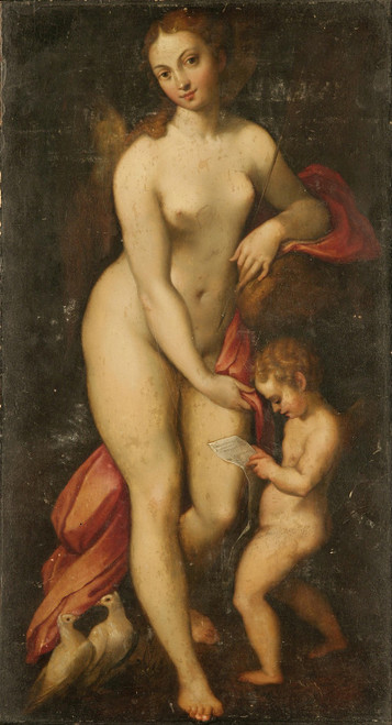 Venus and Cupid Poster Print by Correggio