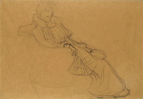 Sitzend Nach Rechts Im Dreiviertelprofil  Poster Print by Gustav Klimt