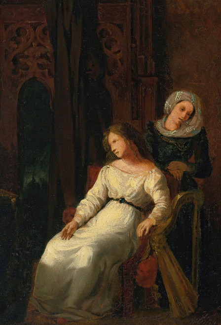 Desdemona and Emilia Poster Print by Eug‚îú¬øne Delacroix