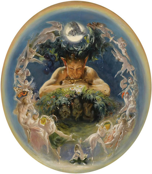 Pan And The Dancing Fairies  Poster Print by Daniel Maclise