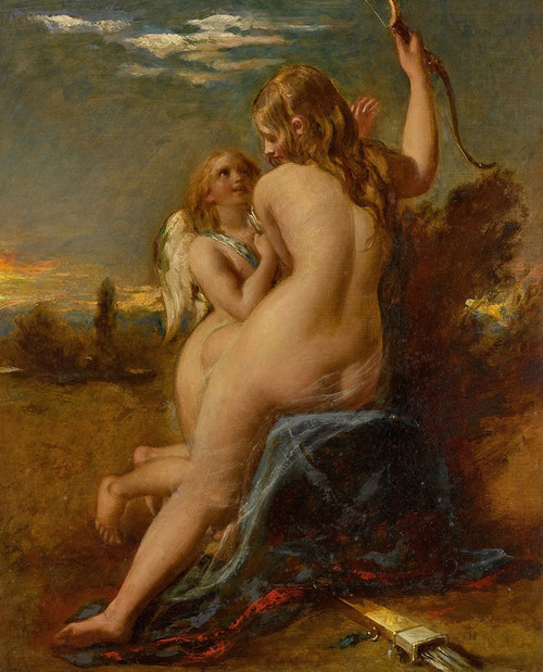 Venus Relieving Cupid Of His Bow Poster Print by William Etty