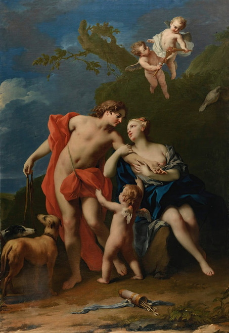 Venus And Adonis Poster Print by Jacopo Amigoni